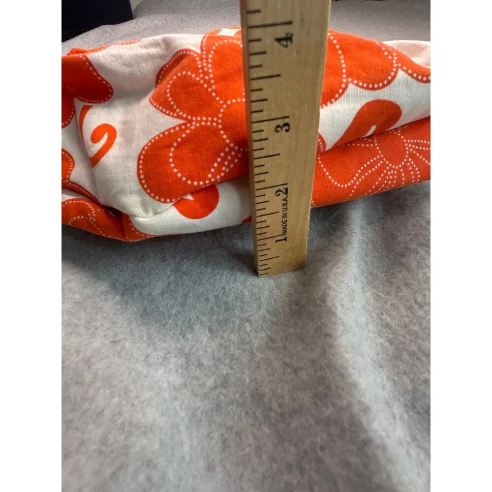 Saks Fifth Avenue Floral Canvas Shoulder Bag Orange Single Handle Retro 70s